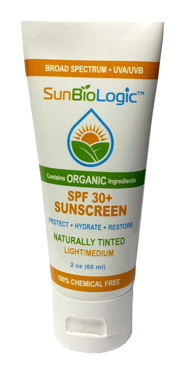 Organic Sunscreen - Naturally Tinted, Light/Medium Tone SPF 30+ (2oz)