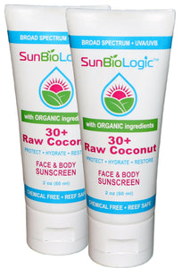 The Raw Coconut SPF 30+ is our best-selling product, and a SunBioLogic team favorite. Now offered in a 2-pack!