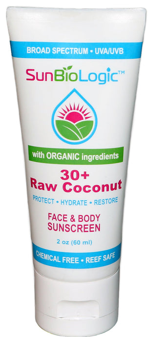 The Raw Coconut SPF 30+ is our best-selling product. Chemical free, neutral in scent, and hydrating for your skin.